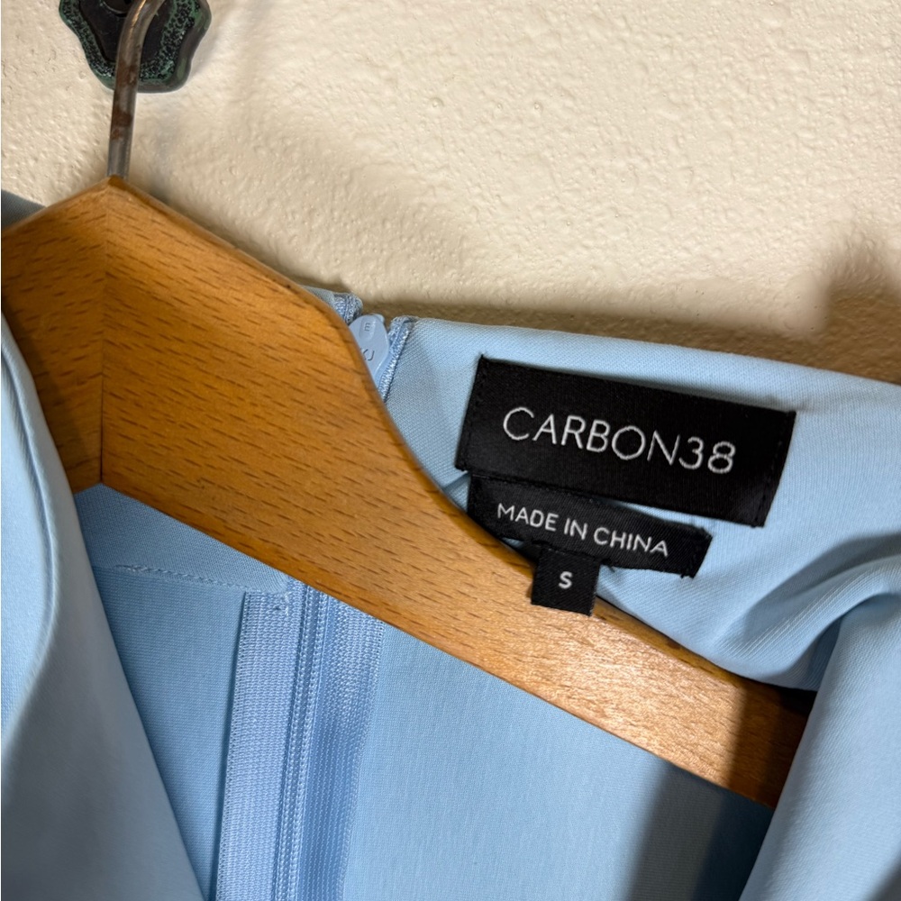 Carbon38 Light Blue Pleated Hem Sleeveless Dress - Picture 5 of 10